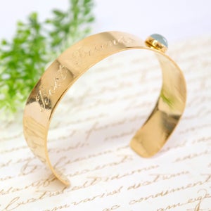 Personalized Hand Engraved Gold Bracelet, Birthstone Bangle Bracelet, Best Friend Gift, Gold Personalized Cuff, Personalized custom jewelry image 6