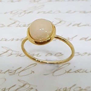 October Birthstone, Opal Gemstone Ring, Natural Gemstone Ring, Delicate Gold Ring, Stacking Opal Ring, Birthstone Ring, Dainty Gold Ring image 5