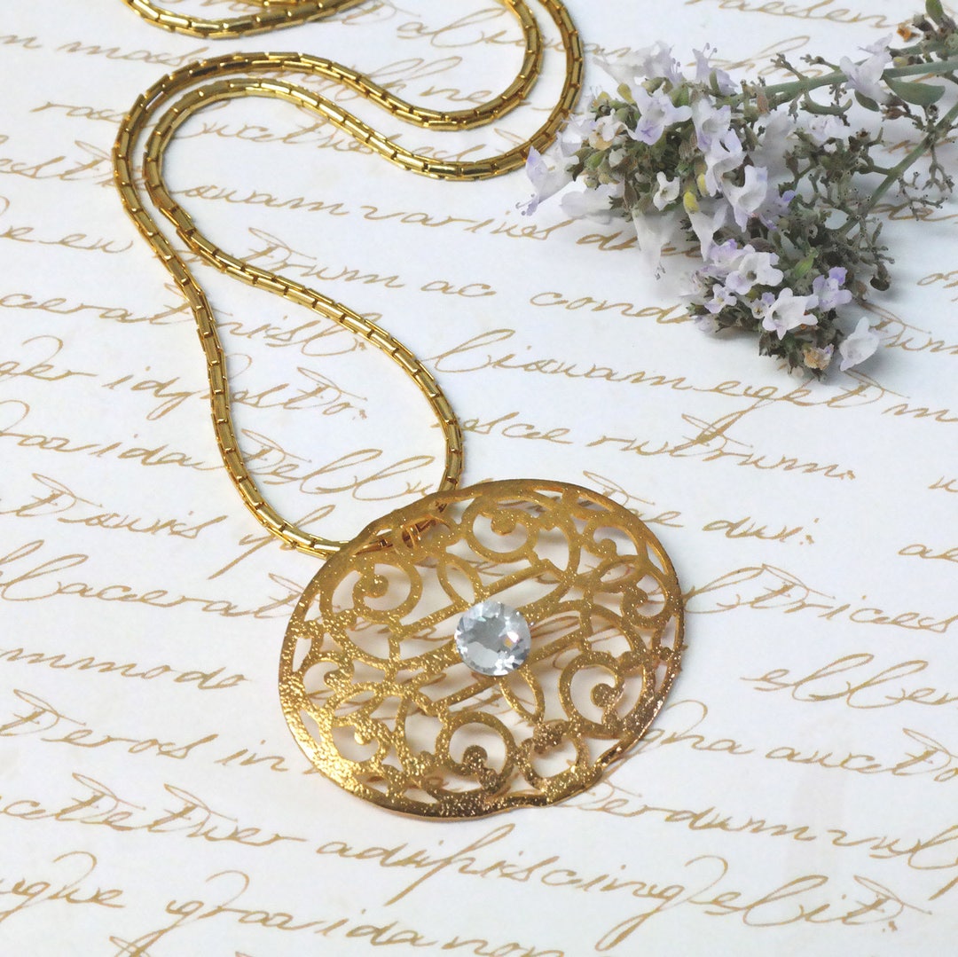 Gold Necklace, Gold Statement Necklace, Gold Jewelry, New York Necklace