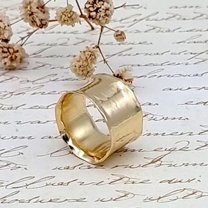 Gold Band Ring, Yellow Gold Band, Thick Gold Ring, Wide Band Gold Ring, Wedding Band, Unique Wedding Band, Brilliant Ring, Bohemian Ring image 6