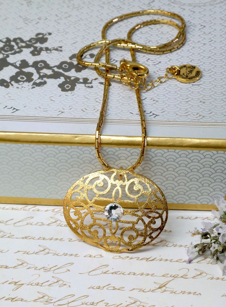 Gold Necklace Gold Statement Necklace Gold Jewelry New York Etsy