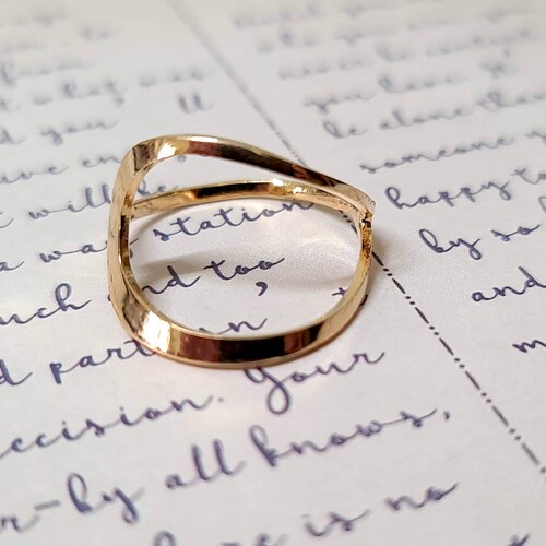 Hollow Statement Gold Ring, Delicate Minimalist Ring, Dainty Drop Hollow shops Geometric Ring, Simple Hollow Statement Ring, Friendship Gift Ring