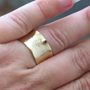 Gold Band Ring, Yellow Gold Band, Thick Gold Ring, Wide Band Gold Ring, Wedding Band, Unique Wedding Band, Brilliant Ring, Bohemian Ring image 9