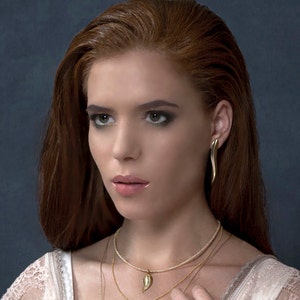 Geschenk für Frauen, Blattgold Double Layered Halskette, Gold Leaf Charm mit Perlen Halskette, Choker Layered, Braut Halskette, Blattgold Anhänger