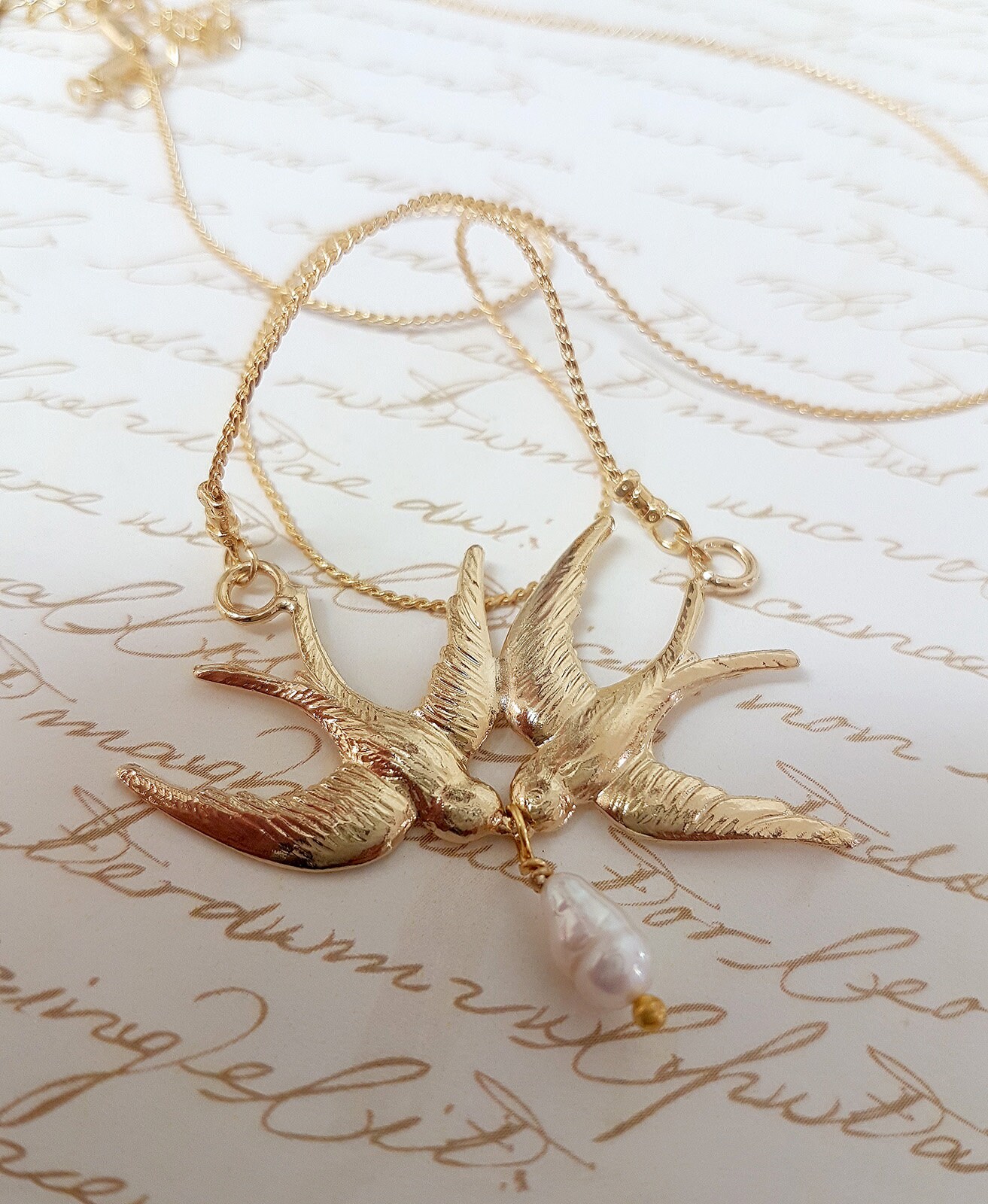 Gold swallow necklace Clearance