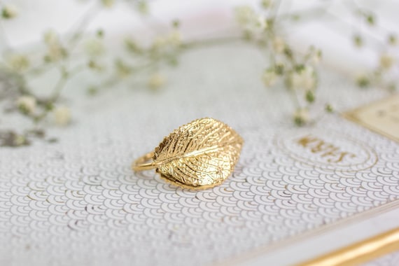 Gold Leaf Ring, Bridesmaid Jewelry, Grecian Jewelry, Autumn Wedding, Bridal Ring, Autumn Bridal Jewelry, Greek Goddess Jewelry, Gift for Her