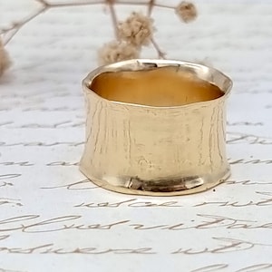 Gold Band Ring, Yellow Gold Band, Thick Gold Ring, Wide Band Gold Ring, Wedding Band, Unique Wedding Band, Brilliant Ring, Bohemian Ring image 5