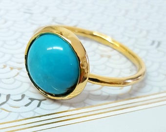 Turquoise Ring, Gold Turquoise Ring, Stone Ring, December Birthstone Ring, Turquoise Birthstone Ring, Gold Gemstone Ring, Statement Ring