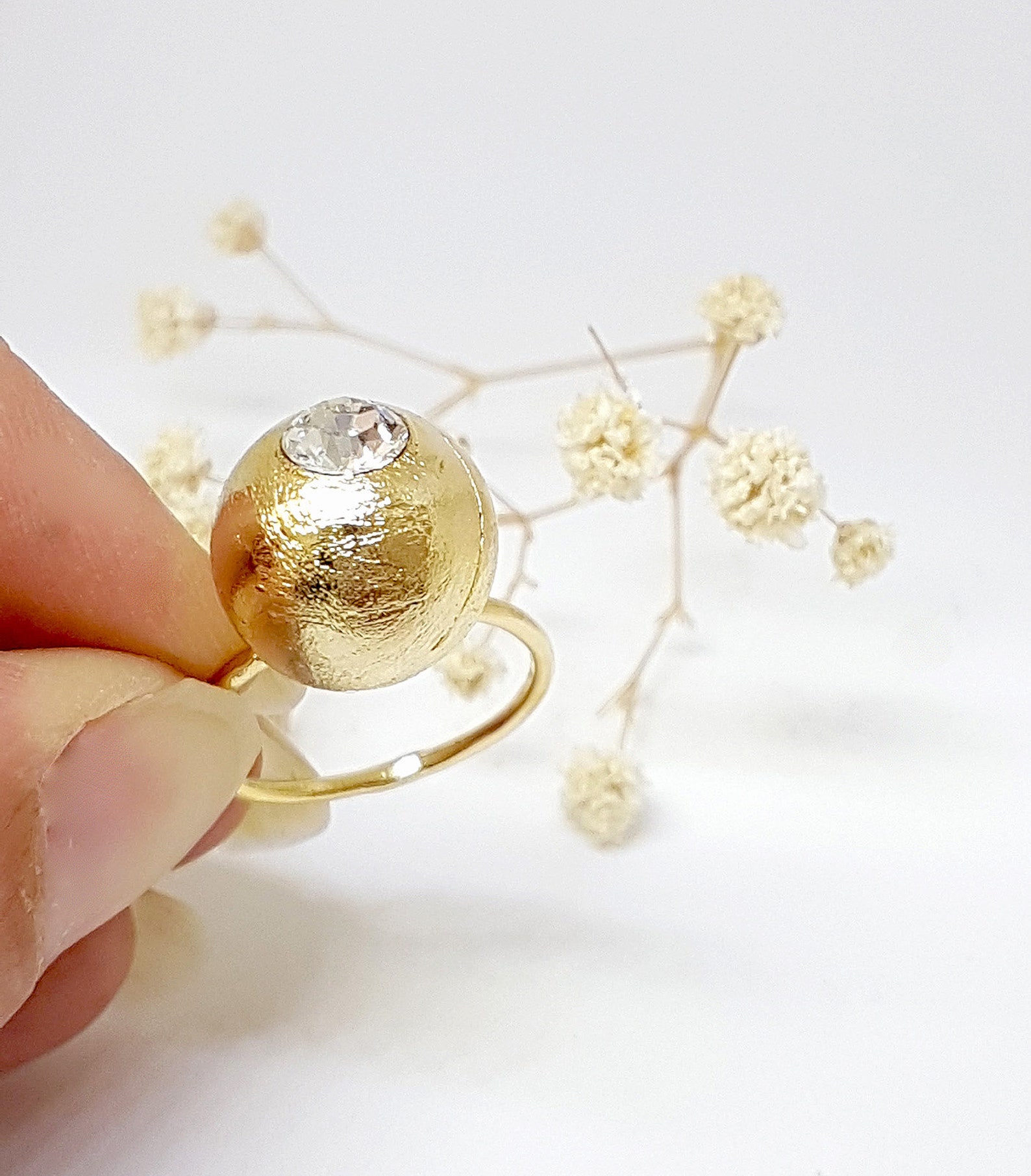 Clear Crystal Gold Ring Crystal Ring Swarovski Crystal Ring Etsy