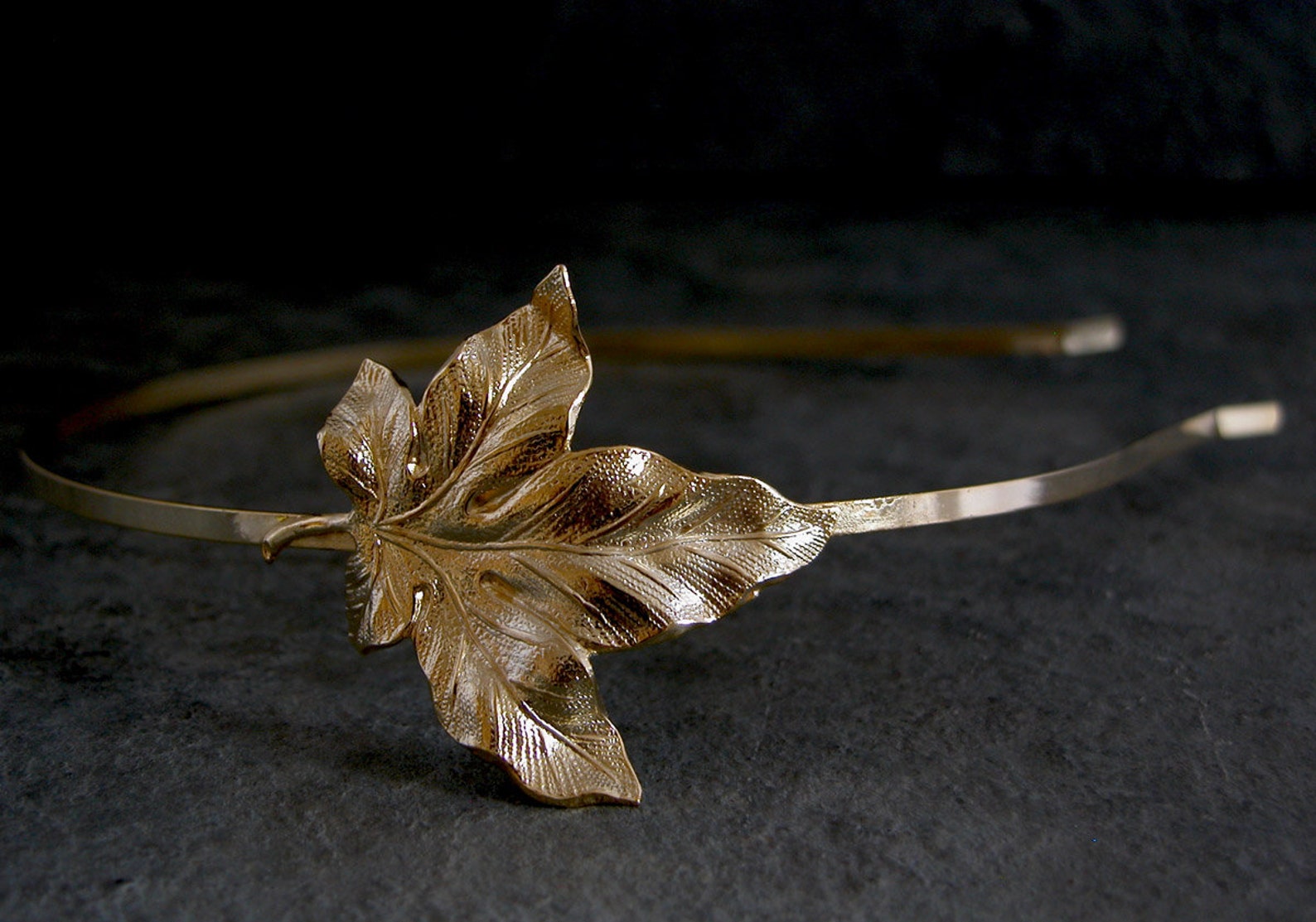 Yellow Leather Leaf Headpiece