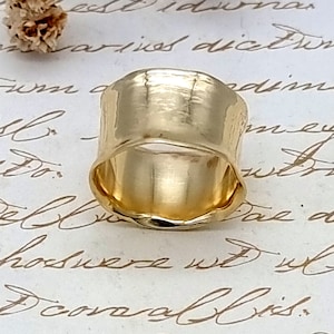 Gold Band Ring, Yellow Gold Band, Thick Gold Ring, Wide Band Gold Ring, Wedding Band, Unique Wedding Band, Brilliant Ring, Bohemian Ring image 3