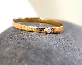 Sparkling 14k Gold Promise Diamond Ring, Birthday Gift for Her, Birthstone Jewelry, Solitaire Diamond Ring, 14K Gold Ring, Solid Gold Ring