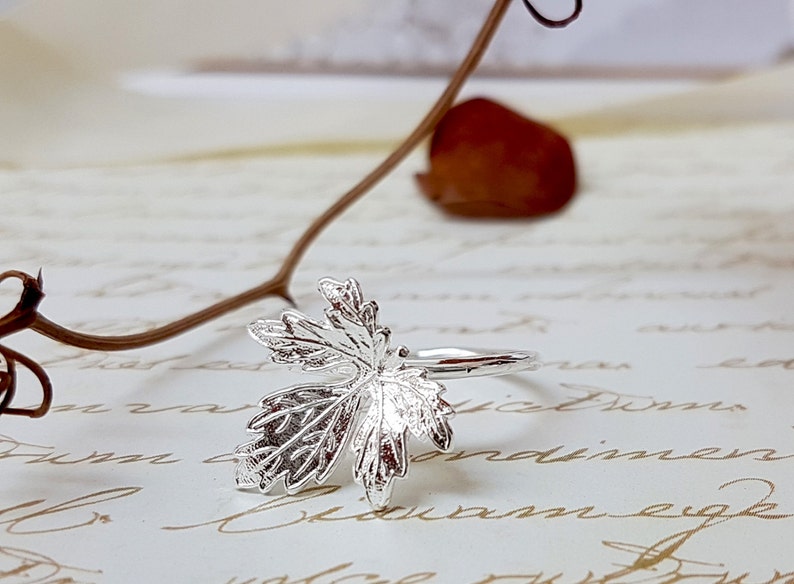Woodland Jewelry Handmade Silver Leaf Ring Handmade Jewelry Fall Wedding Jewelry Nature Inspired Jewelry Greek Goddess Ring