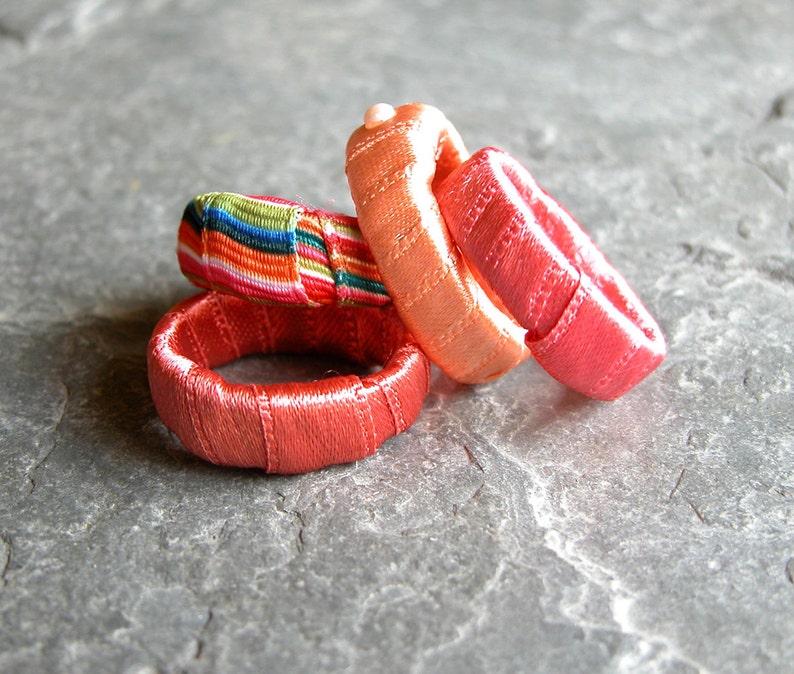 Boho Stacking Rings Orange Fashion Ring Stackable Ring - Etsy