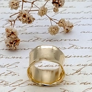 Gold Band Ring, Yellow Gold Band, Thick Gold Ring, Wide Band Gold Ring, Wedding Band, Unique Wedding Band, Brilliant Ring, Bohemian Ring image 2