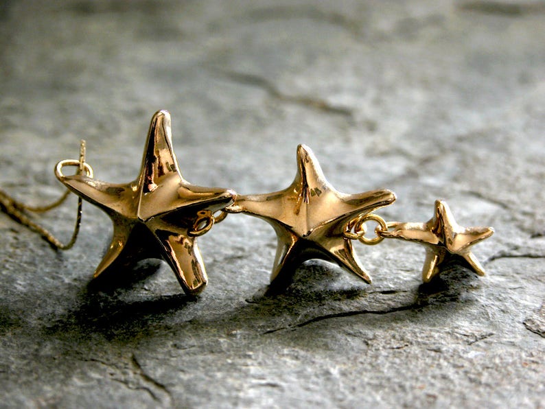 Gold Star Necklace, Star Jewelry, Unique Sea Star Necklace, Strafish Necklace, Beach Wedding Necklace, Starfish Jewelry, Gift for Her, image 5