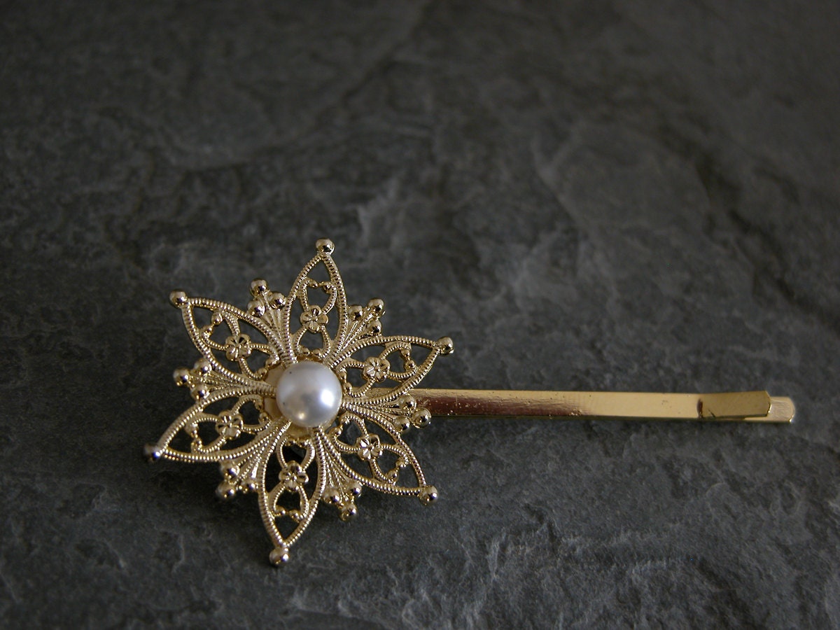 Gold Hair Pin Bridal Accessories Bridesmaid Mother Gift Etsy
