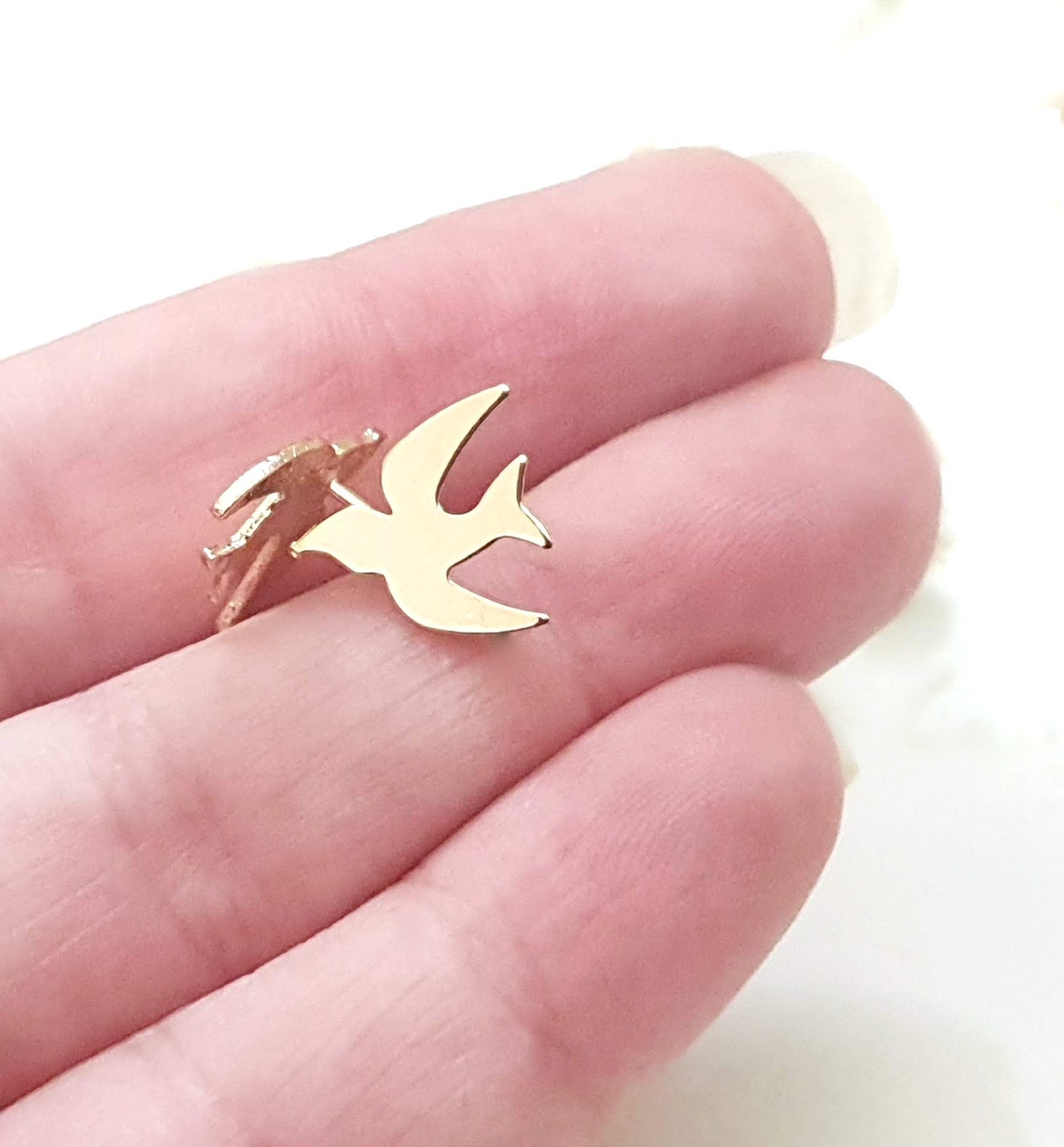 Gold Bird Stud Earrings Bird Jewelry Birds Stud Earrings Etsy