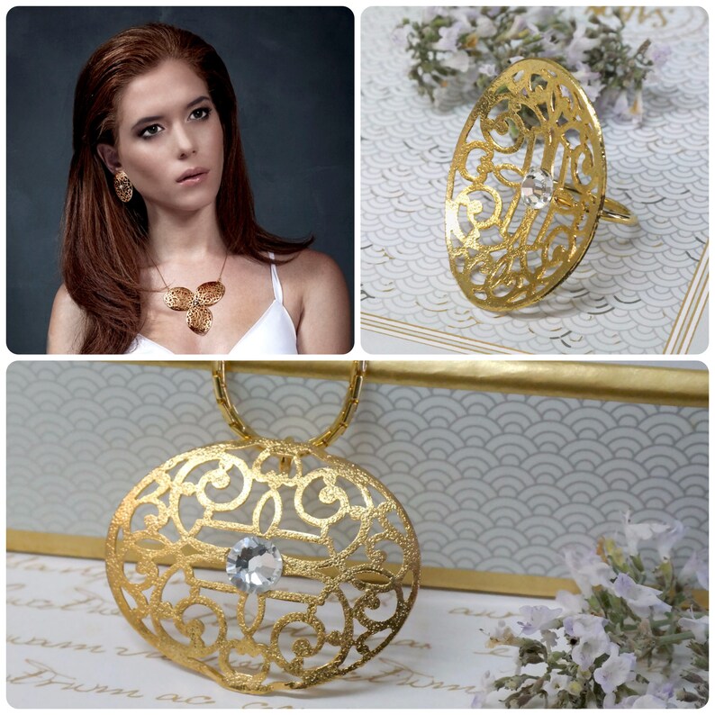 Gold Necklace Gold Statement Necklace Gold Jewelry New York Etsy