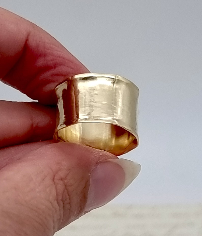 Gold Band Ring, Yellow Gold Band, Thick Gold Ring, Wide Band Gold Ring, Wedding Band, Unique Wedding Band, Brilliant Ring, Bohemian Ring image 7