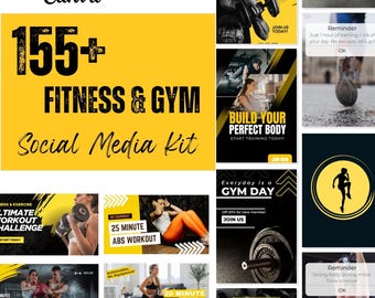 Fitness Social Media Templates: Canva Editable Posts & Reels (Digital Download)