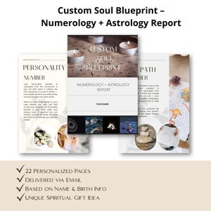 Personalisierter Numerologie- und Astrologiebericht, benutzerdefiniertes PDF basierend auf Ihrem Namen und Geburtsdatum, personalisierte Numerologielesung, Lebensweg