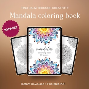 Mandala Coloring Book, Pattern Coloring Pages, Coloring Pages For Adults, Instant Download, Mandala, Relaxing Coloring, Coloring Pages PDF
