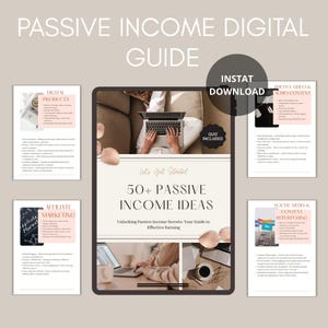 Passive income digital guide, passive income ai, how to make money, side hustle, making money online, small business