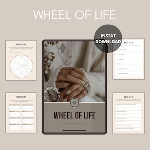 Wheel of Life Template, Wheel of Life Worksheet, Printable Planner, Wheel of Balance, Self Improvement, Life Goals, Digital Download, PDF