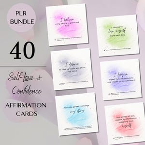 Self-Love Affirmation Cards PLR | Canva Template + PDF | Printable Cards | Mindset Coach Toolkit | Resell Rights | Digital Download