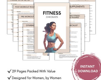 Ultimate Fitness Checklist Bundle: Workout Planner PDF (Printable Digital Download
