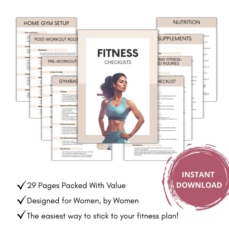 Ultimate Fitness Checklist Bundle: Workout Planner PDF (printable ...
