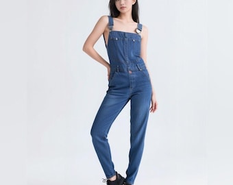 Vintage 90s EF Women's Blue Denim Overalls