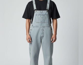 Guess Vintage 90s Y2K Light blue acid wash Men's Denim Overalls size small