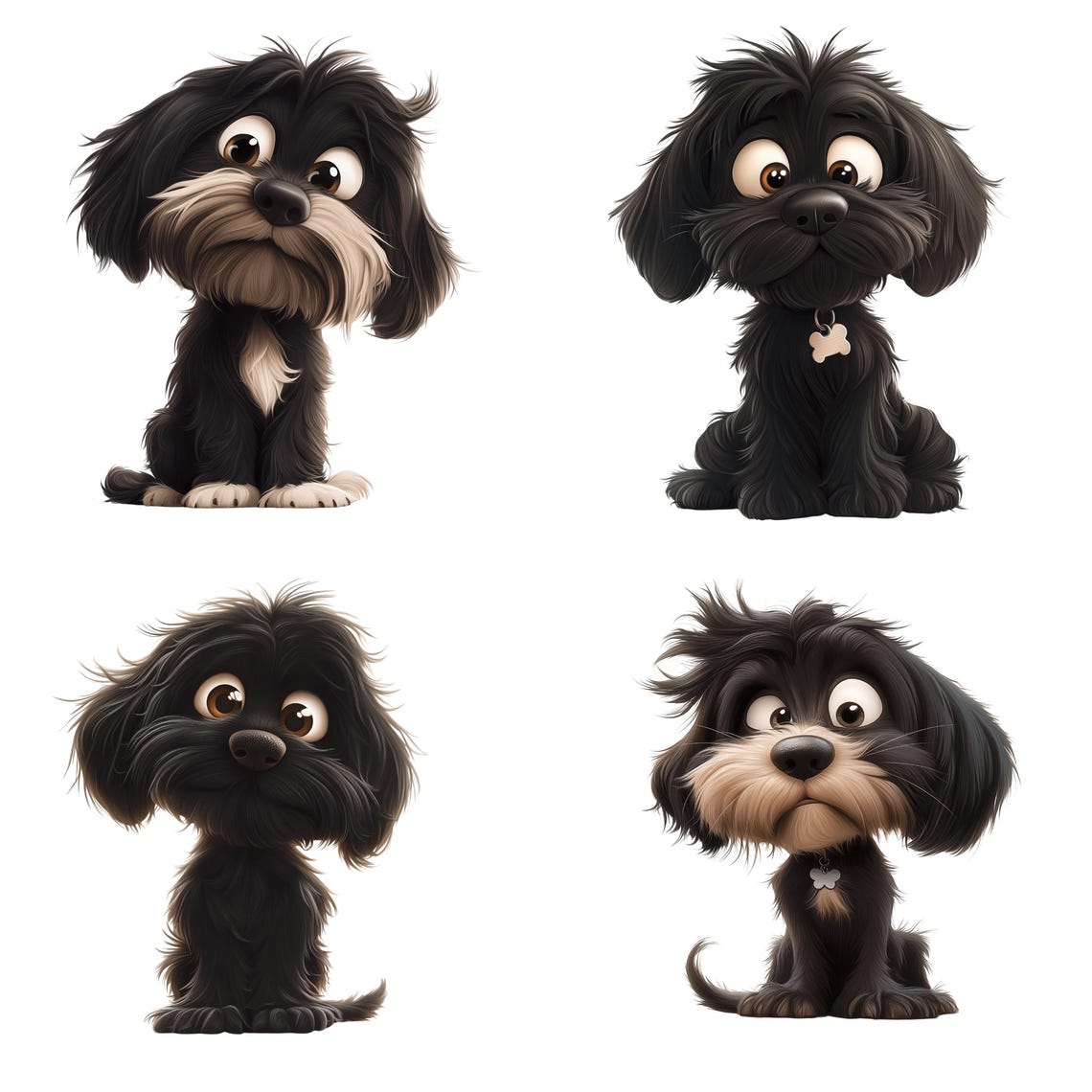 14 Funny Cockapoo Cartoon Clip Art PNG Bundle, Cockapoo Dog ...