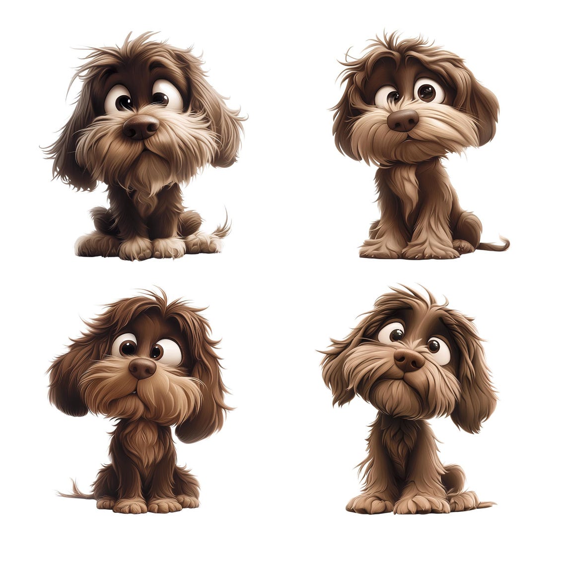 Cockapoo Rtoon 14 Funny Cockapoo Cartoon Clip Art PNG Bundle, Cockapoo Dog ...