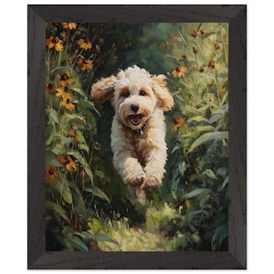 Framed Print Gift for Cream Cavapoo Dog  Owner: Dog Framed Oil Painting, Cream Cockapoo Dog Lover Gift