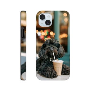 Lustige, robuste Handyhülle mit schwarzem Cockapoo-Motiv für iPhone, Geschenk für Cockapoo-Besitzer, niedliche Handyhülle