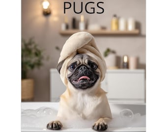 Funny Pug 2026 Dog Calendar, Pug owner Christmas gift, dog wall planner