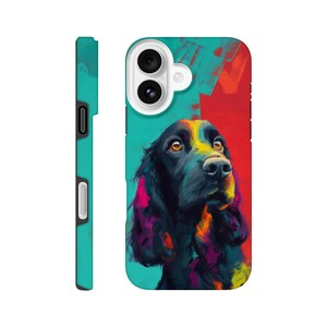 Cocker Spaniel  Dog Colourful Tough Mobile Phone Case for iPhone, Gift for Cockapoo Owner, Winter Snow Scene Mobile Phone Case