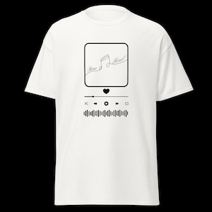 Music Player Aesthetic Shirt - Y2K Digital Interface Graphic Tee | Minimalist Heart Note Top | Symbolic Music Lover Gift for Her