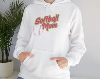 Softball Mom Sweatshirt | Niedliches Kapuzenshirt für Sportmama | Spieltag Hoodie | Softball Mama Geschenk | Retro Bleacher-Stil | Muttertag Softball