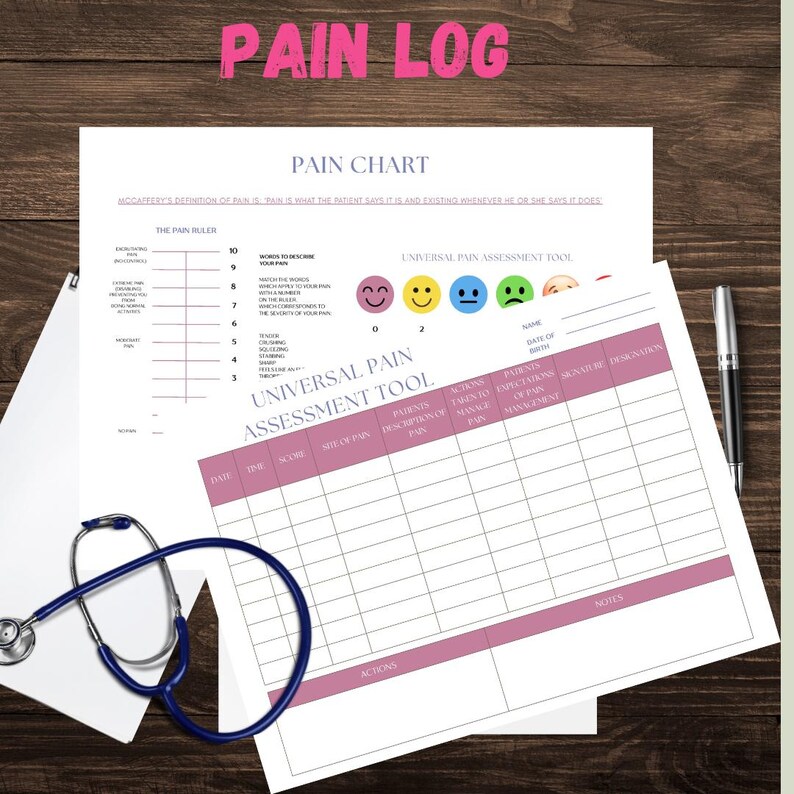 Printable Pain Assessment Tool: Universal Pain Tracker (PDF Download ...