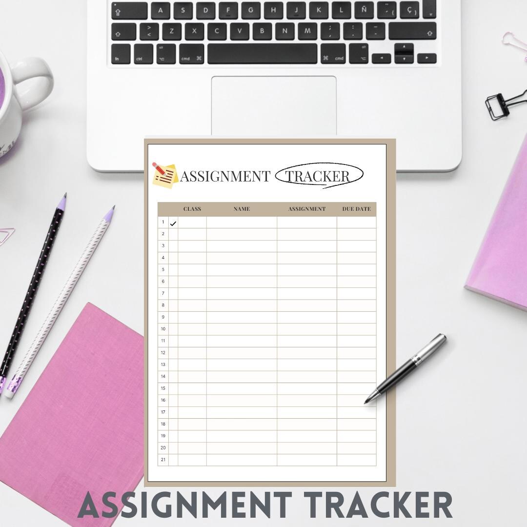 Student Assignment Tracker: Printable Journal Page (instant Download ...