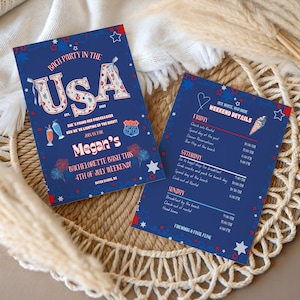 Bach Party in the USA Bachelorette Party Invite and Weekend Itinerary | 4th of July Bachelorette Weekend | Bachelorette Party Canva Template
