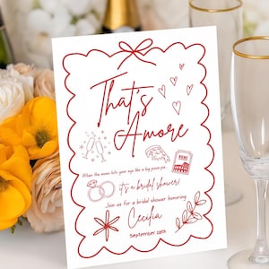 That's Amore Bridal Shower Invitation Template | Italian Theme Canva Invite | Editable Bridal Shower Digital Download