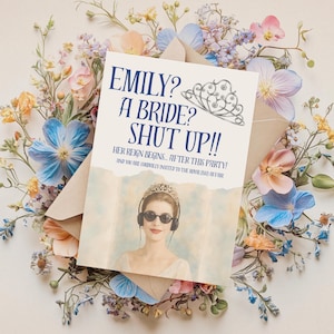 Princess Diaries Brautparty Einladung | Brautparty einladen | Bearbeitbare Canva Vorlage | Prinzessin Brautdusche Theme