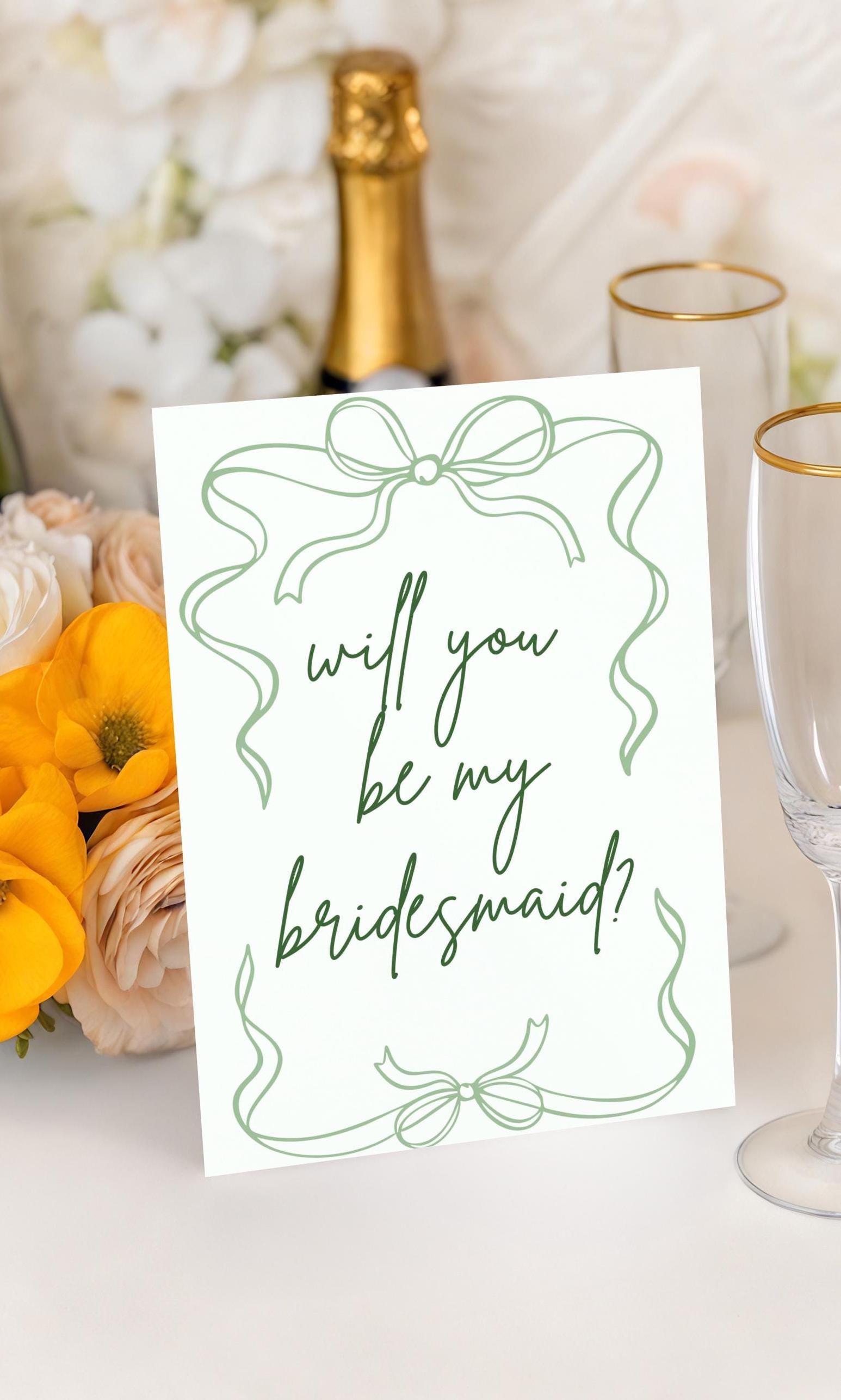 Will You Be My Bridesmaid? Canva Template Editable Bridal Party