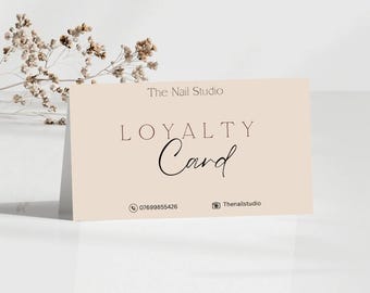 Bearbeitbare Loyalitätskartenvorlage für Nagelstudio & Schönheitsstudio | Canva Printable Lochkarte | Kundenbelohnungsprogramm | Digitaler Download