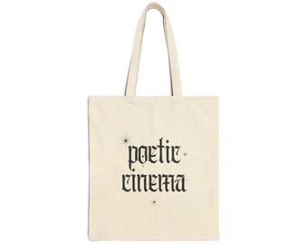 Poetic Cinema Tote Bag: Stylish Cotton Canvas Book Lover's Bag